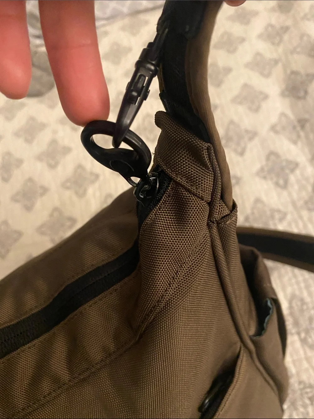 Pacsafe brown Travel Handbag with light blue Interior Label